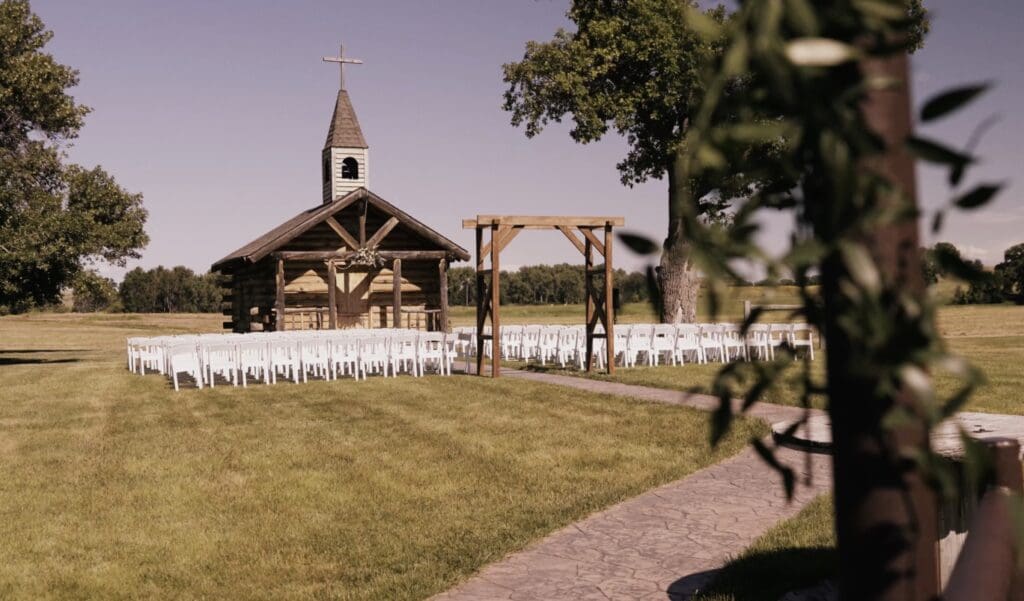 A shot of the chapel at Besler's Cadillac Ranch, from a wedding Nathaniel Wilson Video filmed as a part of his wedding videographer services.